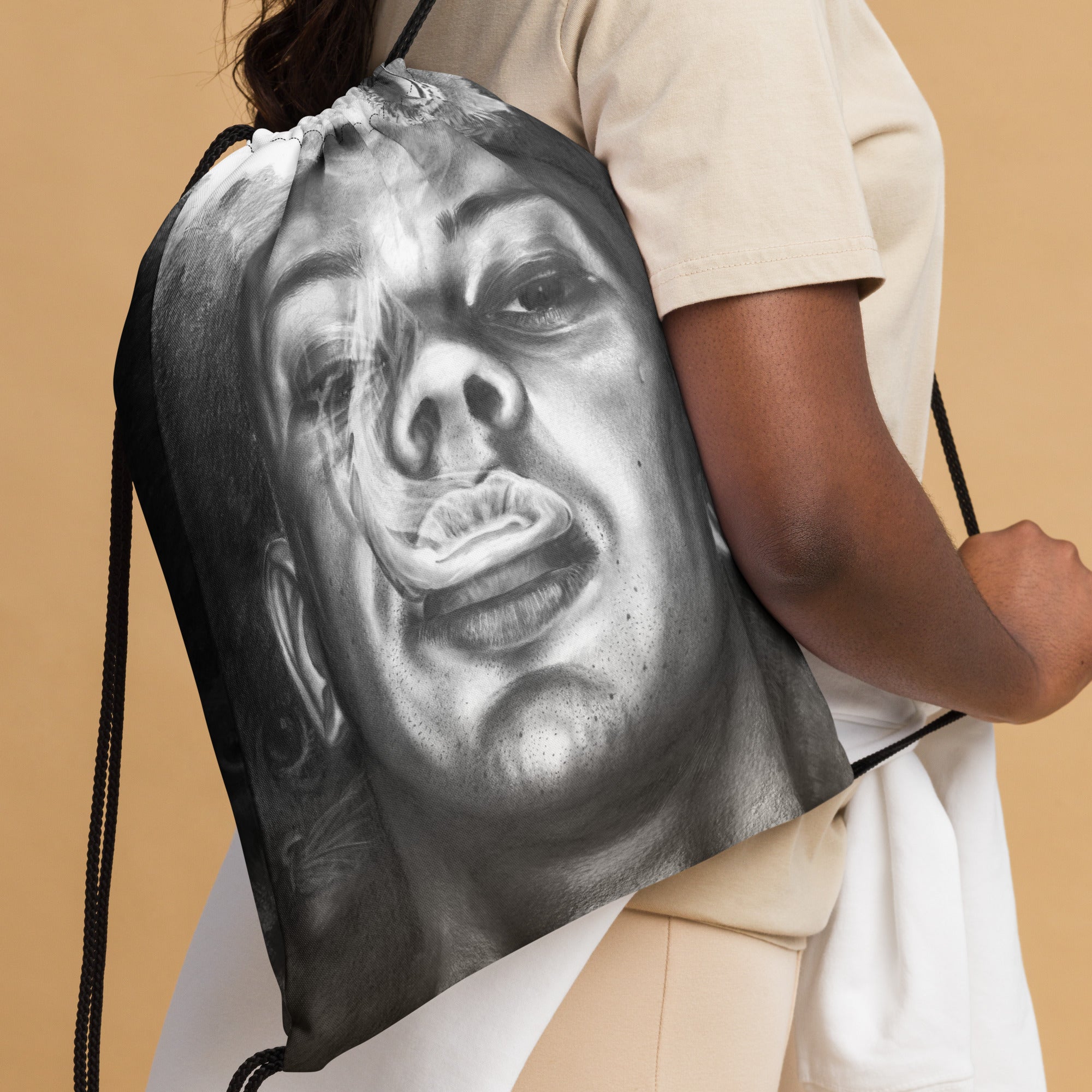 Marco Viozzi "Cat and Owl" Drawstring Bag