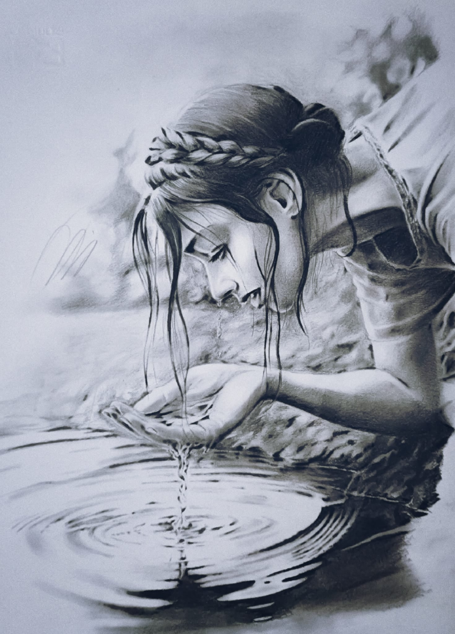 "Girl and Pond" Flip-Flops