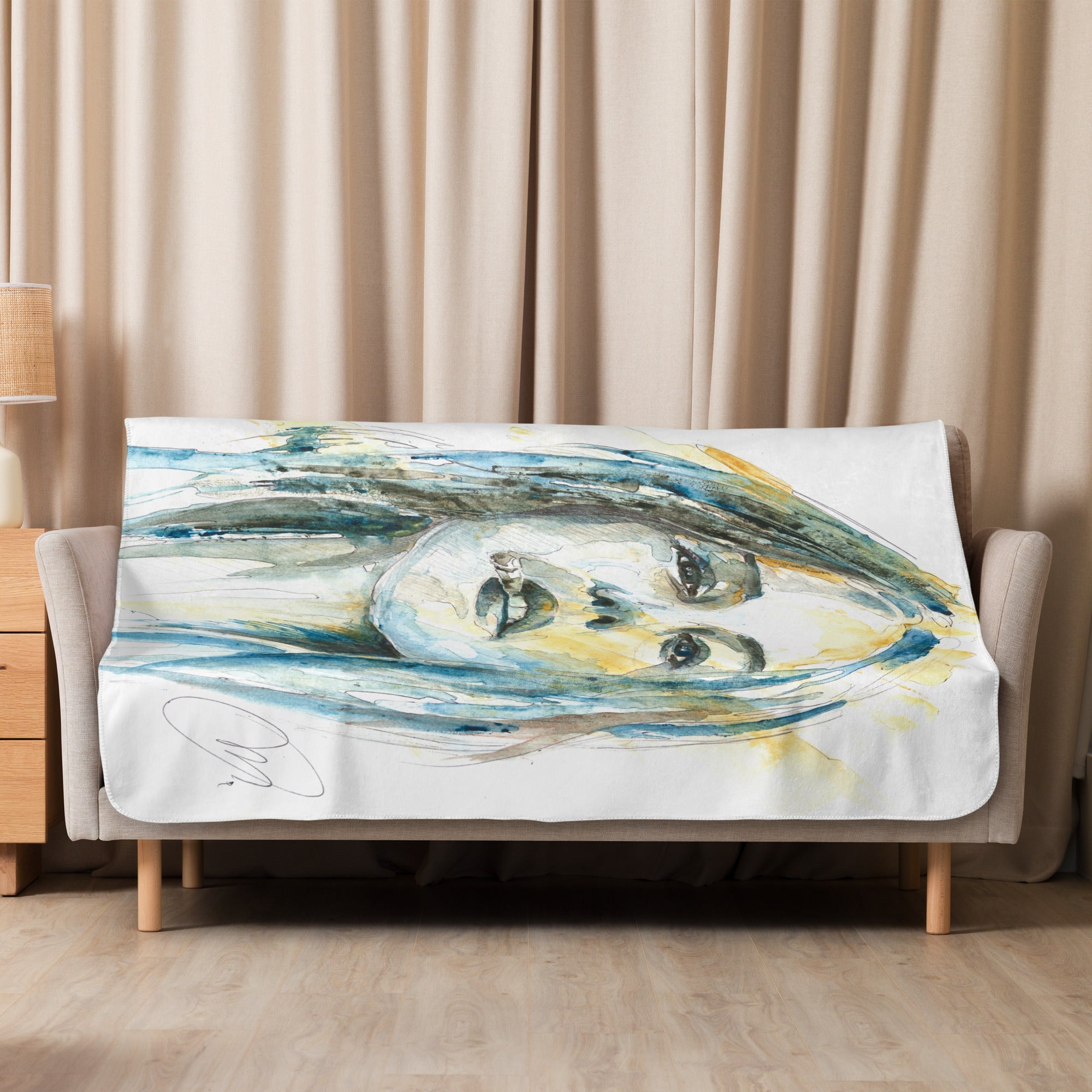 Marco Viozzi "The Face of Boredom" Sherpa Blanket