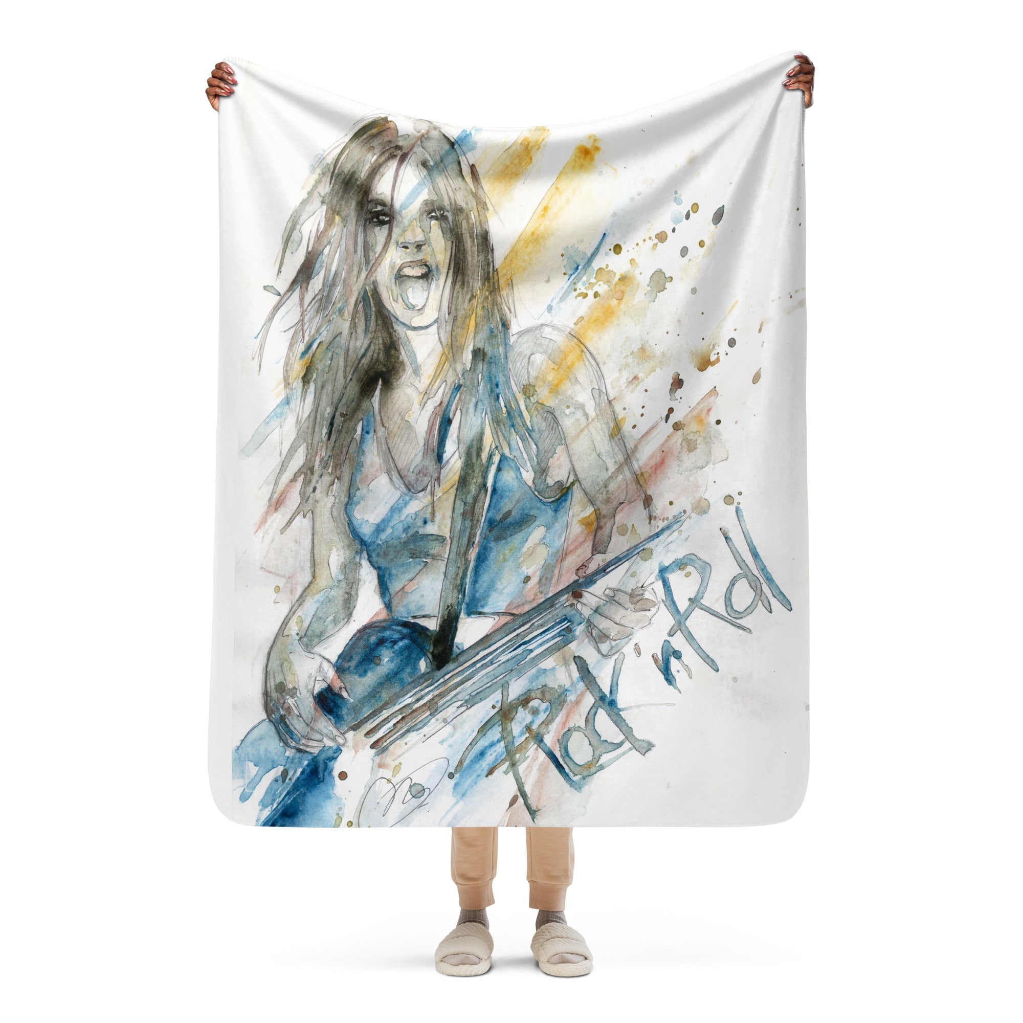 Marco Viozzi "Rock and Roll" Sherpa blanket