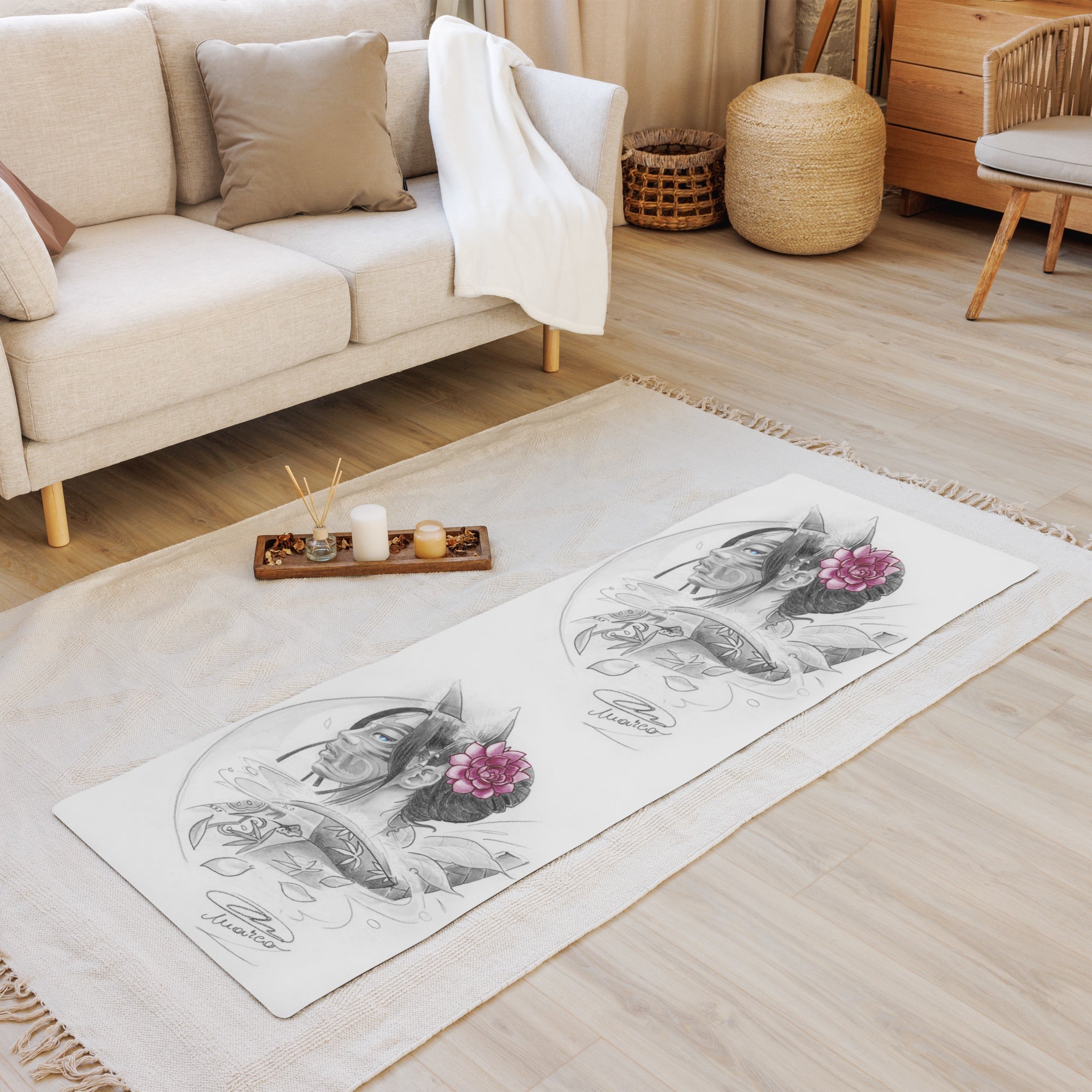 Marco Viozzi "Purple Flower" Yoga Mat